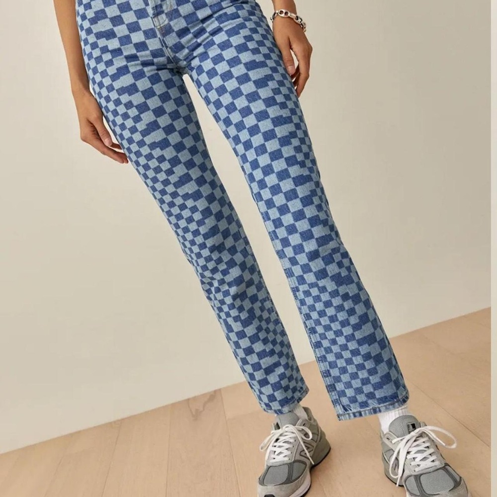 Reformation Checkered Jeans